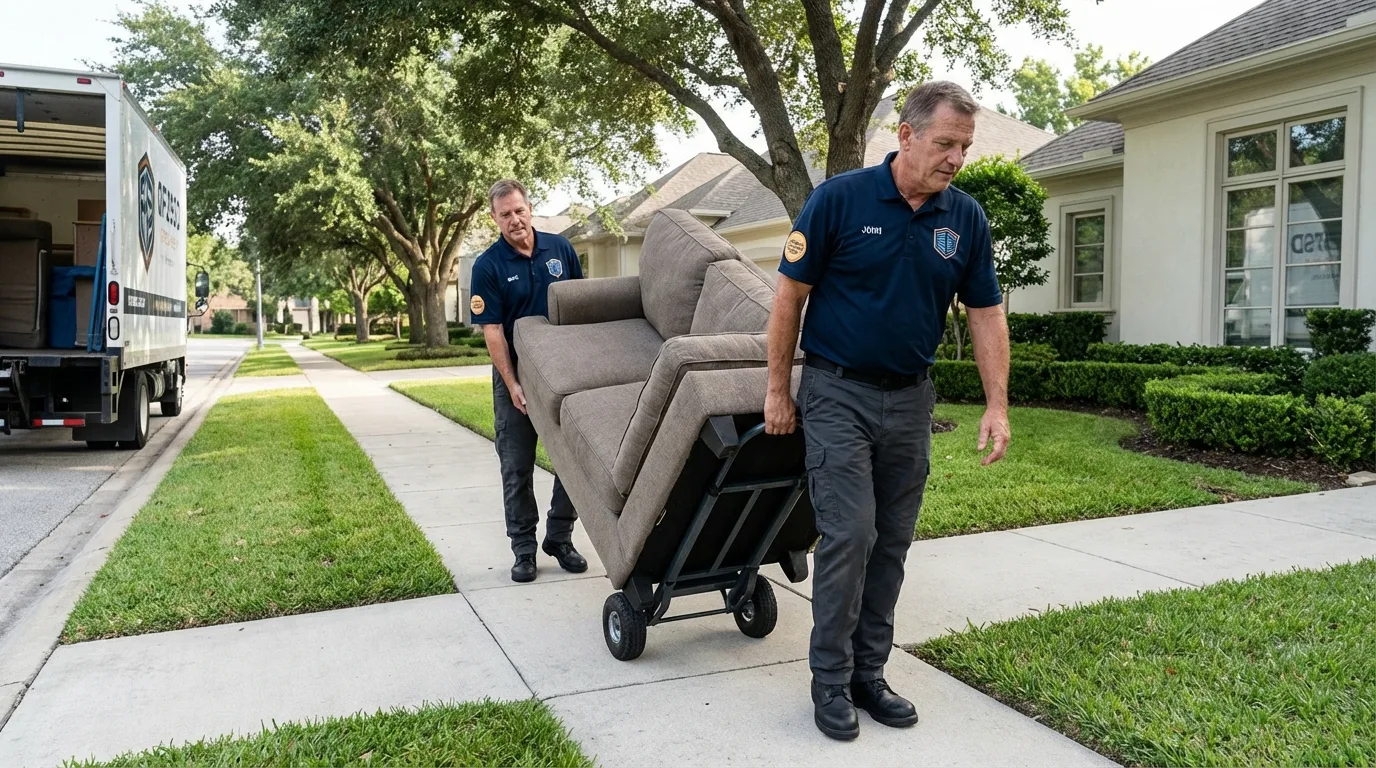 Local residential moving crew loading furniture in Ripon, CA